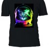 Astronaut Funny Cat In Space Colorful T-shirt