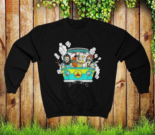 Cheech And Chong With Scooby Smoke Sweatshirt, Cheech And Chong Unisex Sweatshirt