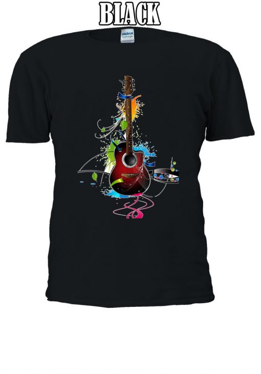 Colorful Classic Guitar Design T-shirt