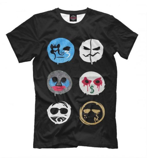 Hollywood Undead Band Masks Graphic T-shirt, Men's Women's All Sizes