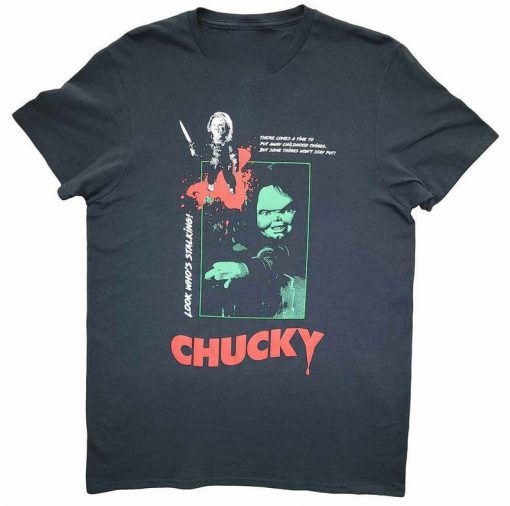 Men's Childs Play Chucky Look Who's Stalking 80s 90s Movie Retro T-Shirt