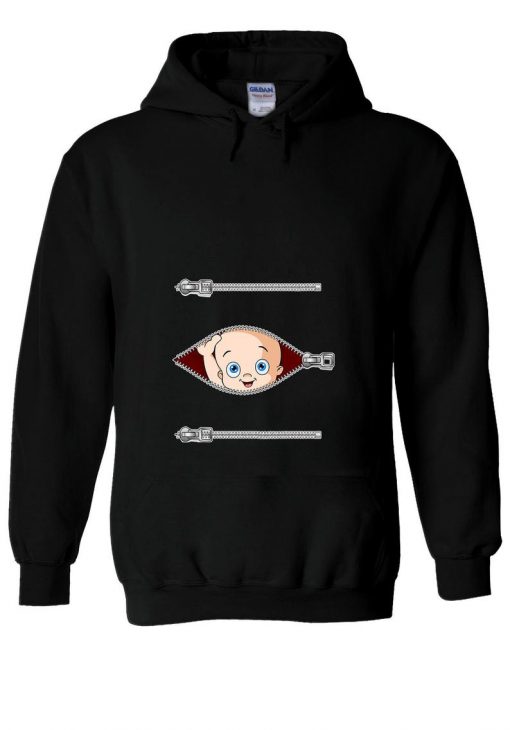 Peeking Baby Pregnant Zipper Hoodie