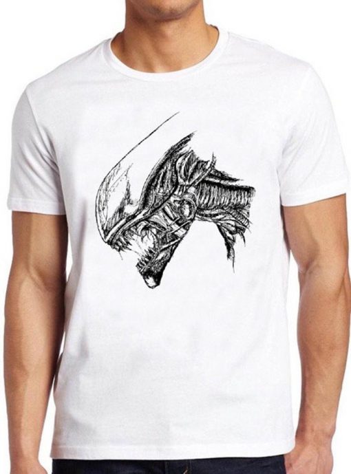 Aliens T Shirt Xenomorphs Head Wariior 80s Cult Movie Sci Fi Cool Gift Tee