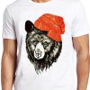 Bear with Beanie T Shirt Funny Cool Animal Present