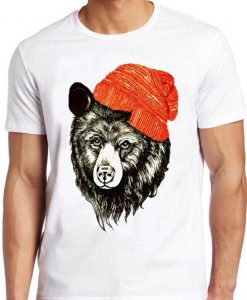 Bear with Beanie T Shirt Funny Cool Animal Present