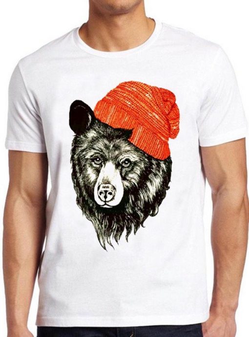 Bear with Beanie T Shirt Funny Cool Animal Present