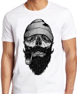 Beard Skull Bone T Shirt Sailor Pirate