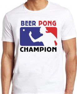 Beer Pong Champion T Shirt Funny Retro Pub Vintage Gift Tee