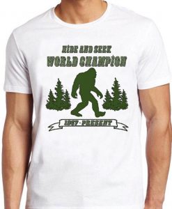 Big Foot T Shirt Hide and Seek Champion Vintage Sasquatch Cool Gift Tee