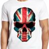 British Flag Skull T Shirt England UK Union Jack London Punk