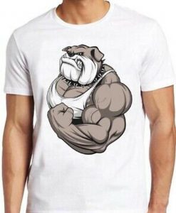 Bulldog T Shirt Gym Training Bodybuilding British Colour