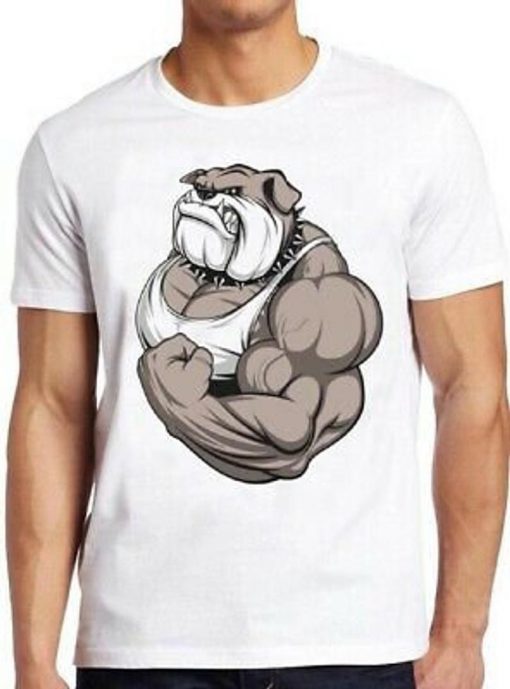 Bulldog T Shirt Gym Training Bodybuilding British Colour