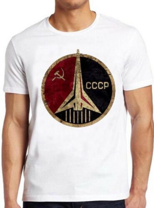 CCCP T Shirt Soviet USSR Hammer & Sickle Russian Vintage Cool Gift Tee