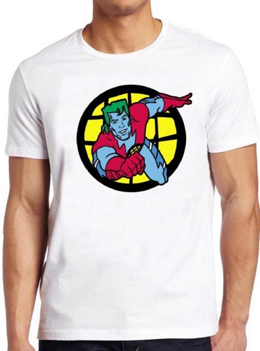 Captain Planet T Shirt Cartoon 90s Superhero Top Vintage Retro Cool Gift Tee