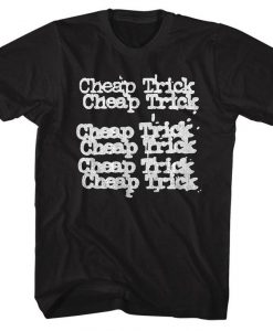 Cheap Trick Classic Stacked Logo Black Adult T-Shirt