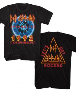 Def Leppard Adrenalize Tour Black Adult T-Shirt Twoside