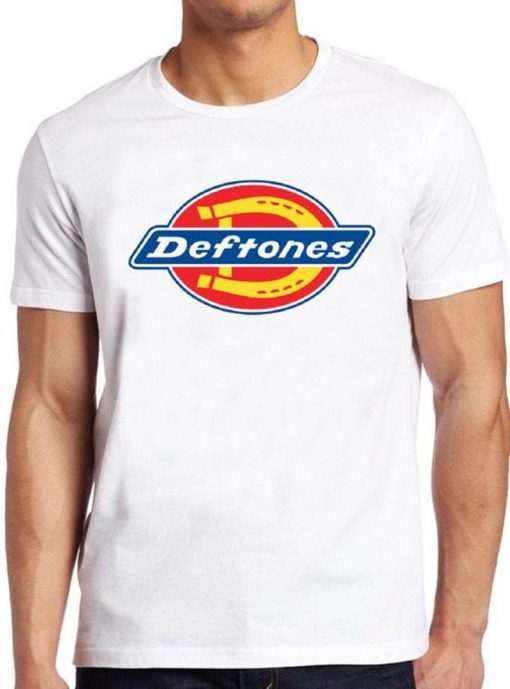 Deftones T Shirt White Pony Rock Nu Metal Workwear Inspired Logo Gift Tee