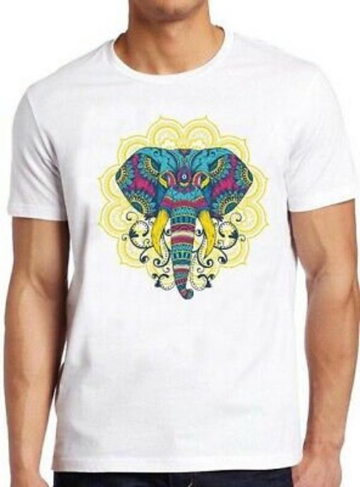 Elephant T Shirt Mandala Colour Present