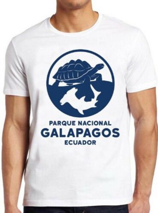 Galapagos Island T Shirt National Park Turtle Shark Vintage