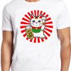 Maneki-Neko T Shirt Japanese Lucky Cat Chinese Cool Gift Tee