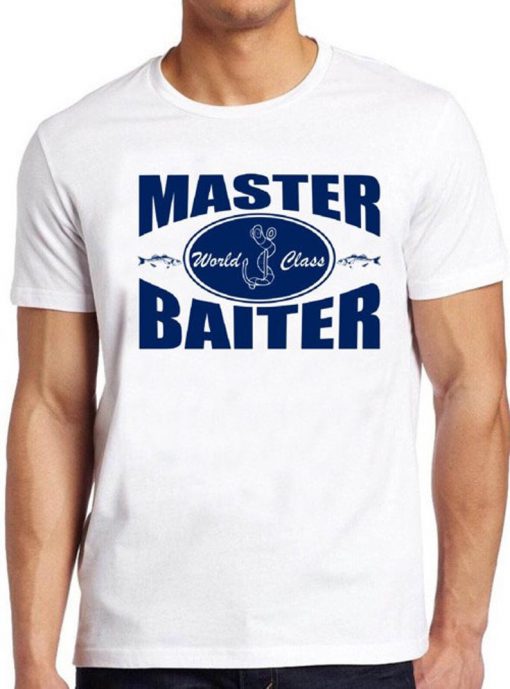 Master Baiter T Shirt Funny Fishing Slogan Saying Sexual Vintage