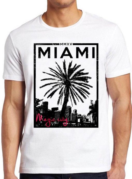 Miami T Shirt Magic City Beach Poster Vintage