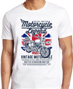 Motorcycle Legend T Shirt UK British Flag Motorbike Bike Biker Union Jack Tee