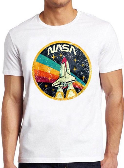 NASA T Shirt Cool Gift Distressed Logo Space Agency Vintage Tee