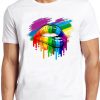 Rainbow Pride T Shirt Lips Lgbt Proud Gay Soho London Art Retro