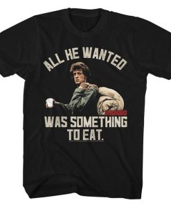 Rambo Something To Eat Black Adult T-Shirt