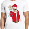 Salt Bae Santa T Shirt Funny Butcher Steak Snow Flakes Vintage