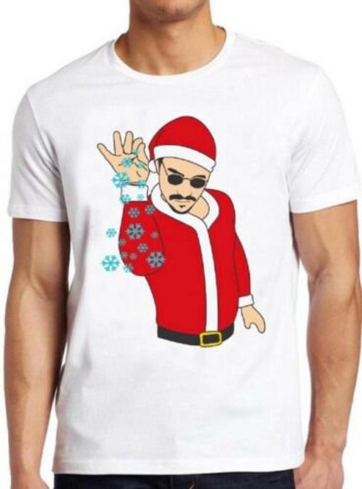 Salt Bae Santa T Shirt Funny Butcher Steak Snow Flakes Vintage