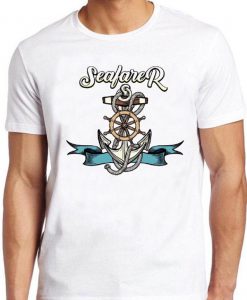 Seafarer T Shirt Logo Navy Sailing Scuba Anchor Vintage