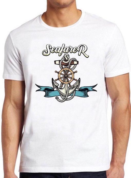 Seafarer T Shirt Logo Navy Sailing Scuba Anchor Vintage