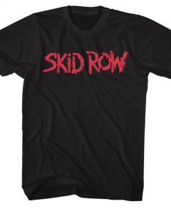 Skid Row Red Logo Black Adult T-Shirt