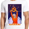 Soviet Astronaut T Shirt USSR Propaganda Space Retro