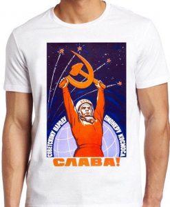 Soviet Astronaut T Shirt USSR Propaganda Space Retro