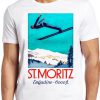 St Moritz T Shirt Vintage Swiss Ski Travel Alpine Engadin