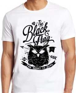 The Black Owl T Shirt Flag Bird Vintage