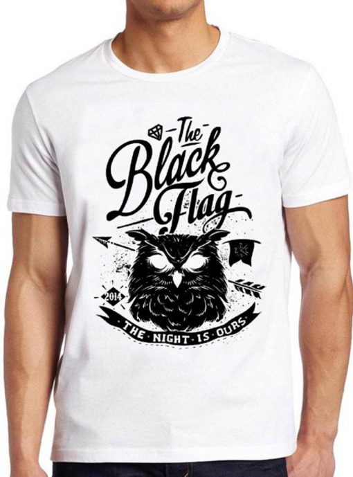 The Black Owl T Shirt Flag Bird Vintage