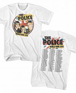 The Police '79 World Tour White Adult T-Shirt Twoside