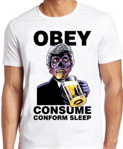 They Live T Shirt Obey Consume Beer Film Movie Horror Sci Fi