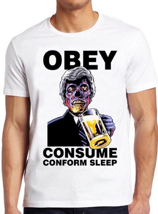 They Live T Shirt Obey Consume Beer Film Movie Horror Sci Fi