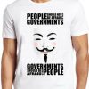 V For Vendetta T Shirt Anonymous Mask Government