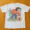 Vintage 90s Betty Boop Beautiful Men Women White T-shirt