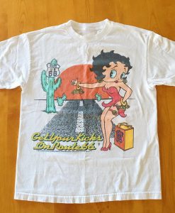 Vintage 90s Betty Boop Beautiful Men Women White T-shirt