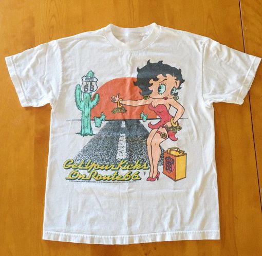 Vintage 90s Betty Boop Beautiful Men Women White T-shirt