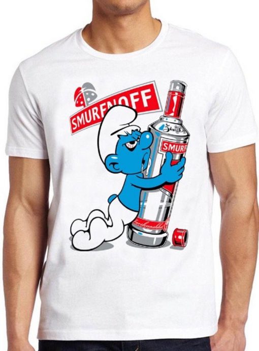 Vodka T Shirt Funny Smurfnoff Joke Slogan Birthday