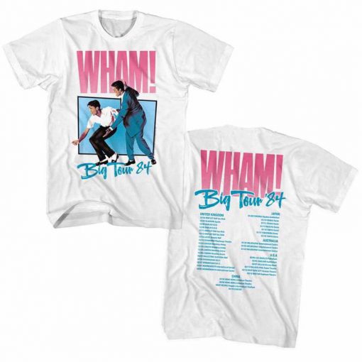 Wham Big Tour White Adult T-Shirt Twoside