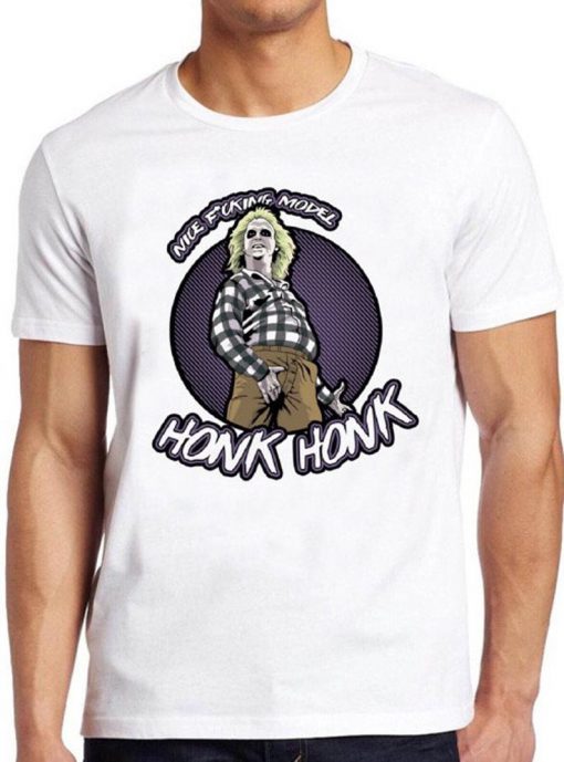 Beetlejuice T Shirt Honk Slogan 80s Cult Film Funny Vintage Cool Gift Tee